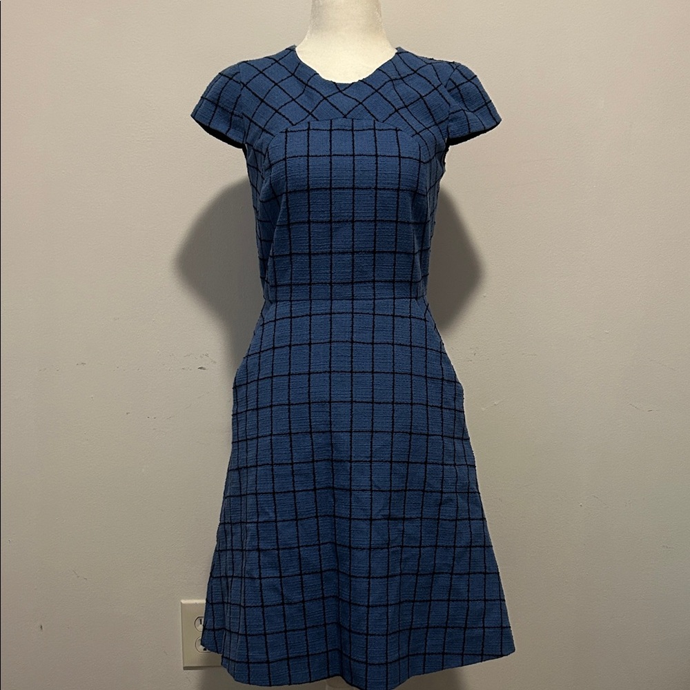 J. Crew Blue Tweed Checkered Women's Dress